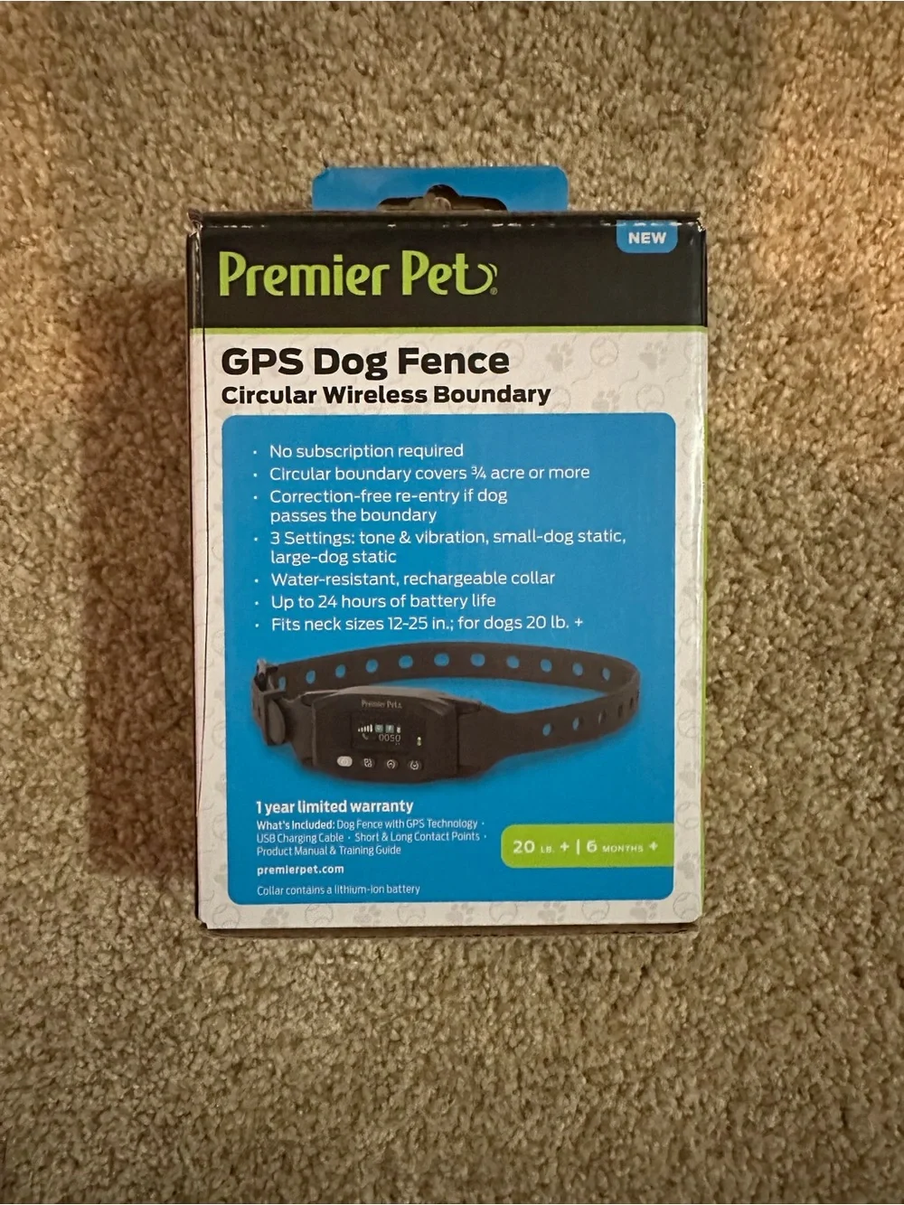 Premier GPS Dog Fence with Circular wireless boundary- Collar